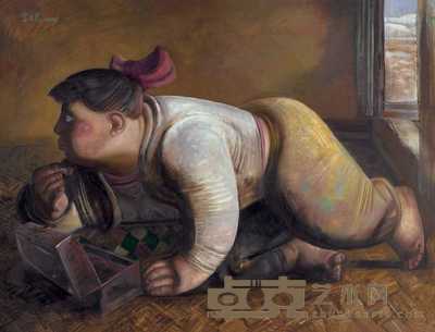 宫立龙 2005年作 姐姐的口红 96×129cm